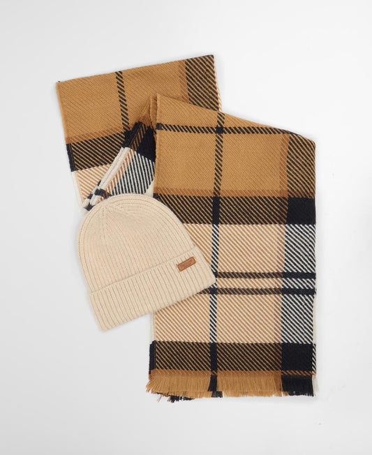 BARBOUR Set regalo berretto pendle e sciarpa blair