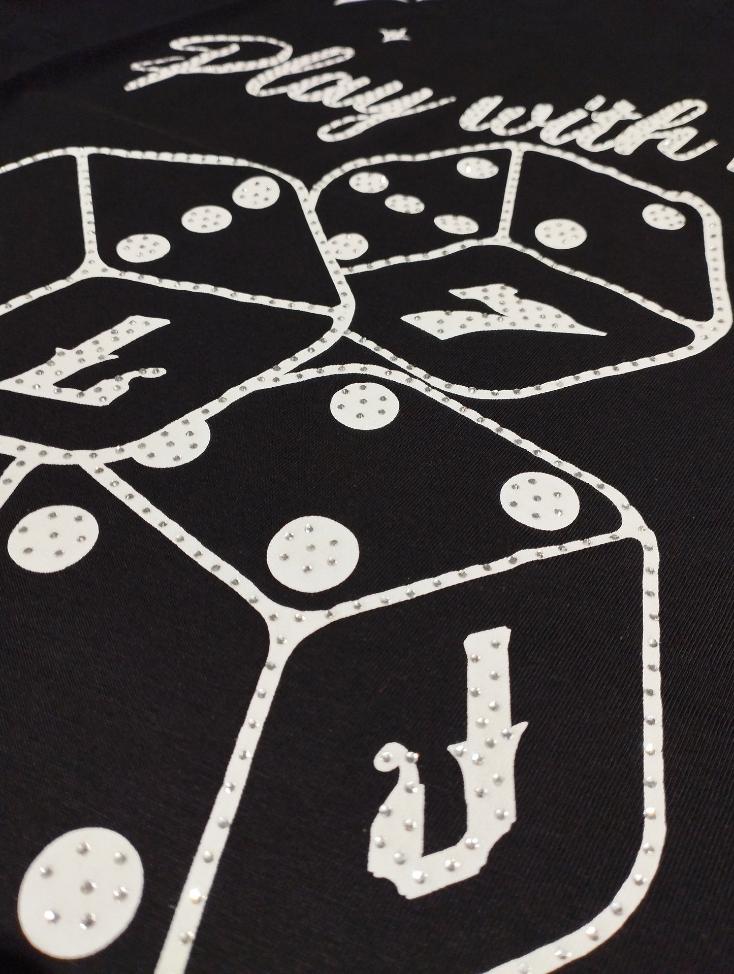 LIU JO T-Shirt maniche corte con stampa carte di gioco e strass