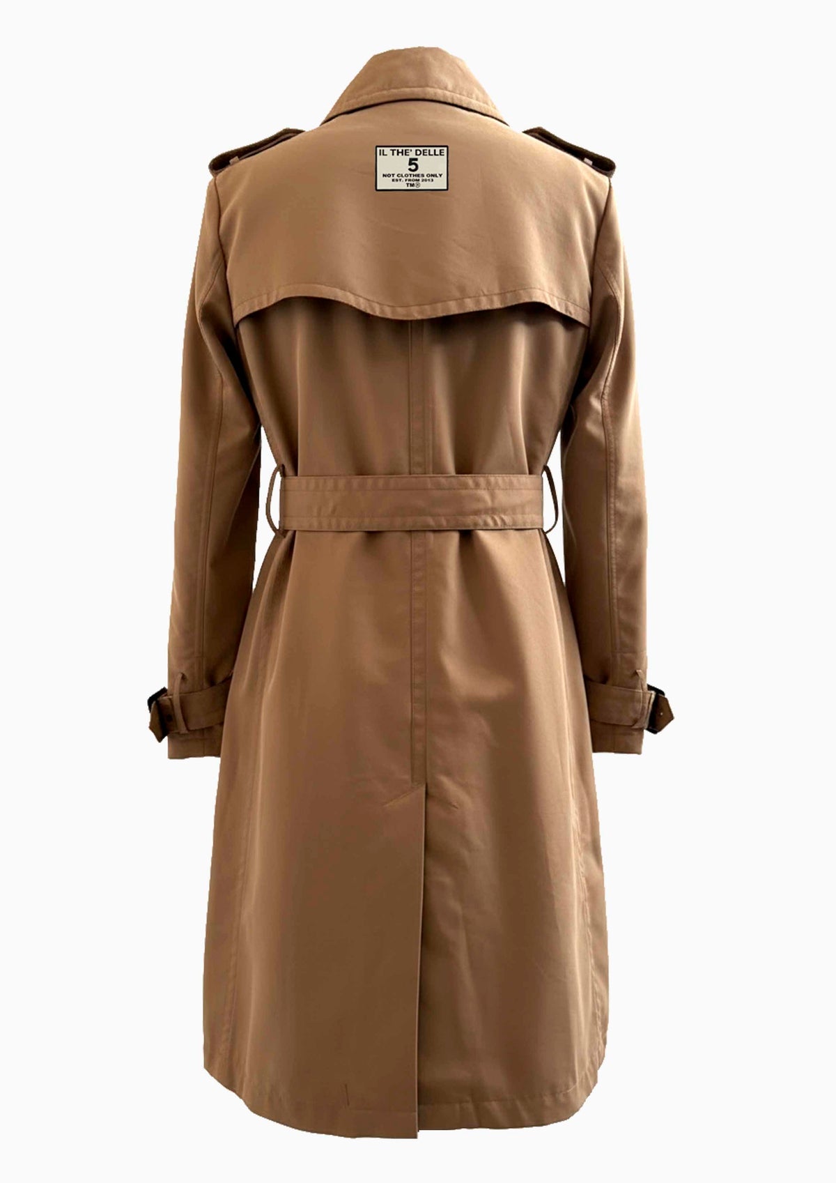 IL THÈ DELLE 5 Trench in cotone beige doppiopetto con cinta