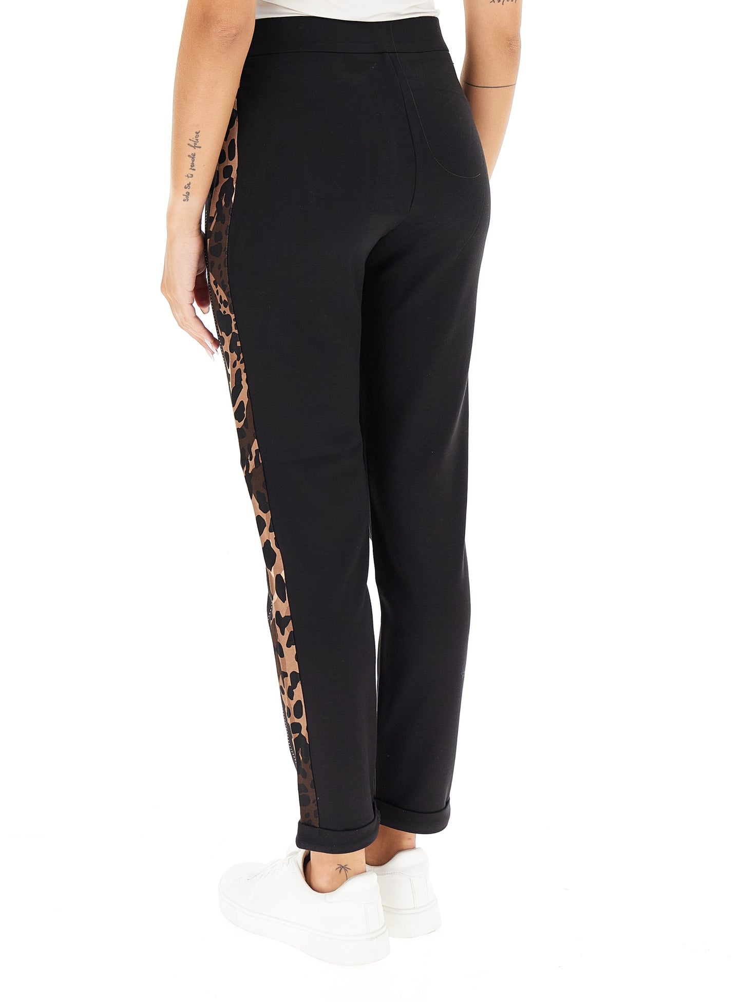LIU JO Pantaloni in felpa con banda laterale animalier