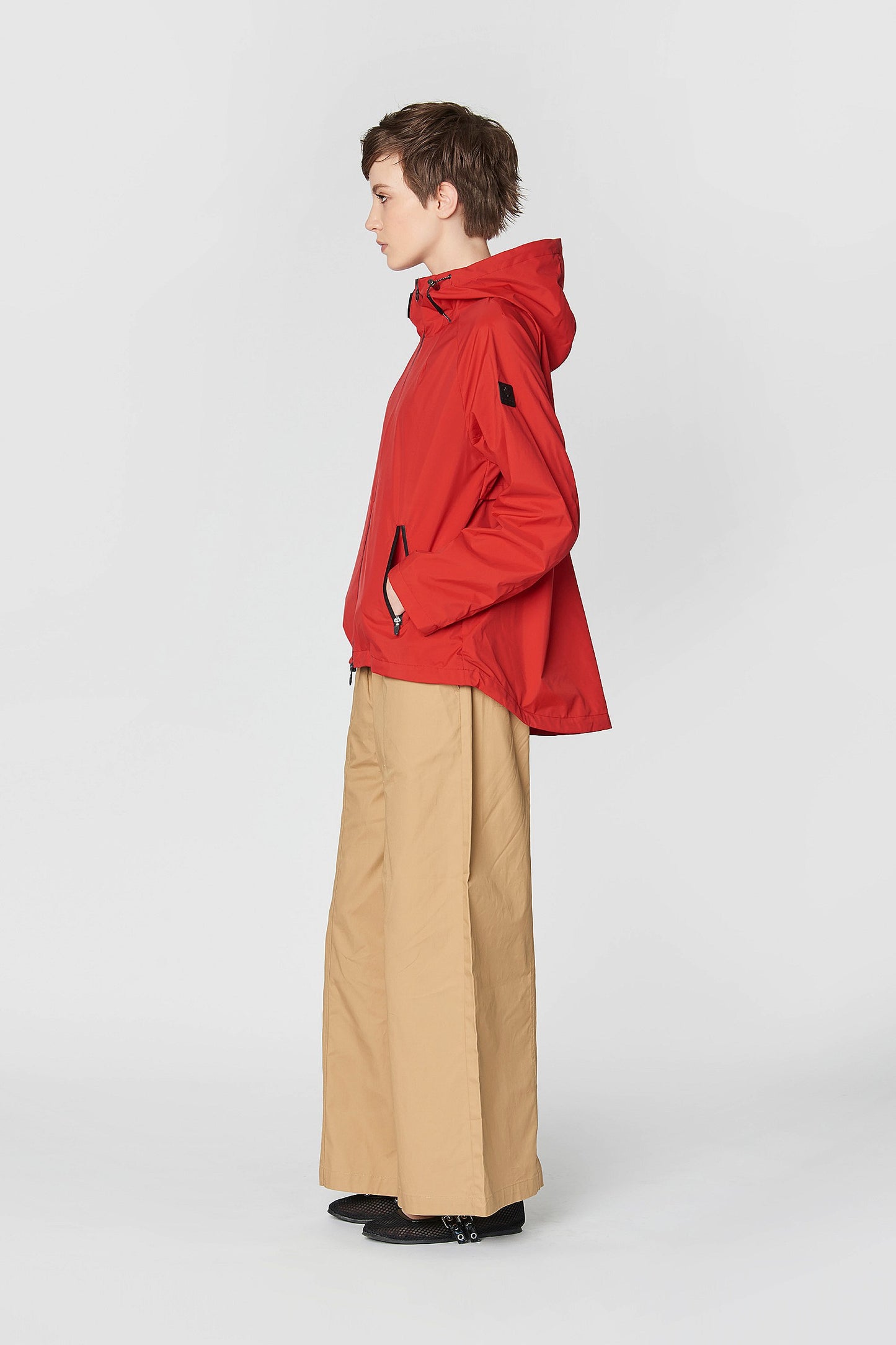 CANADIAN Giubbotto sfoderato rosso a trapezio con cappuccio AVA W JACKET