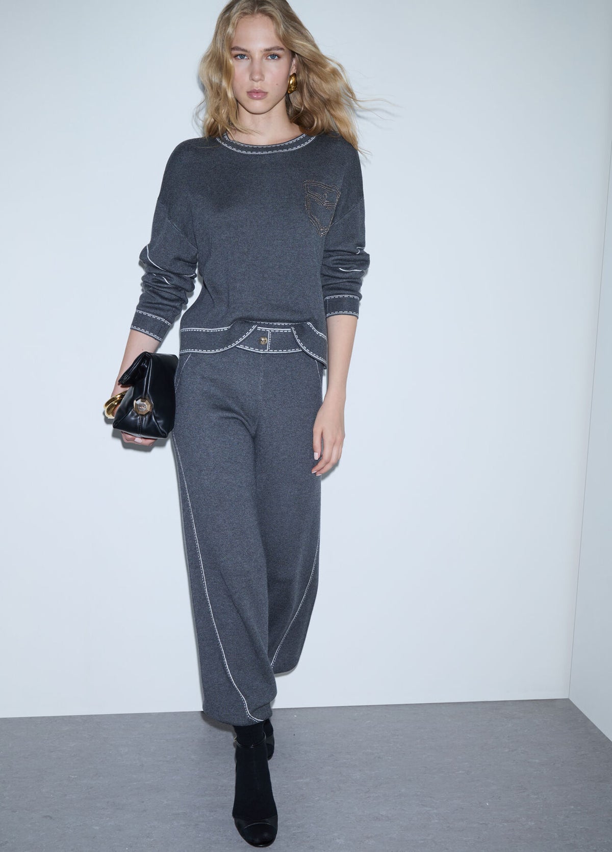 LIU JO Pantaloni in maglia con contrasti