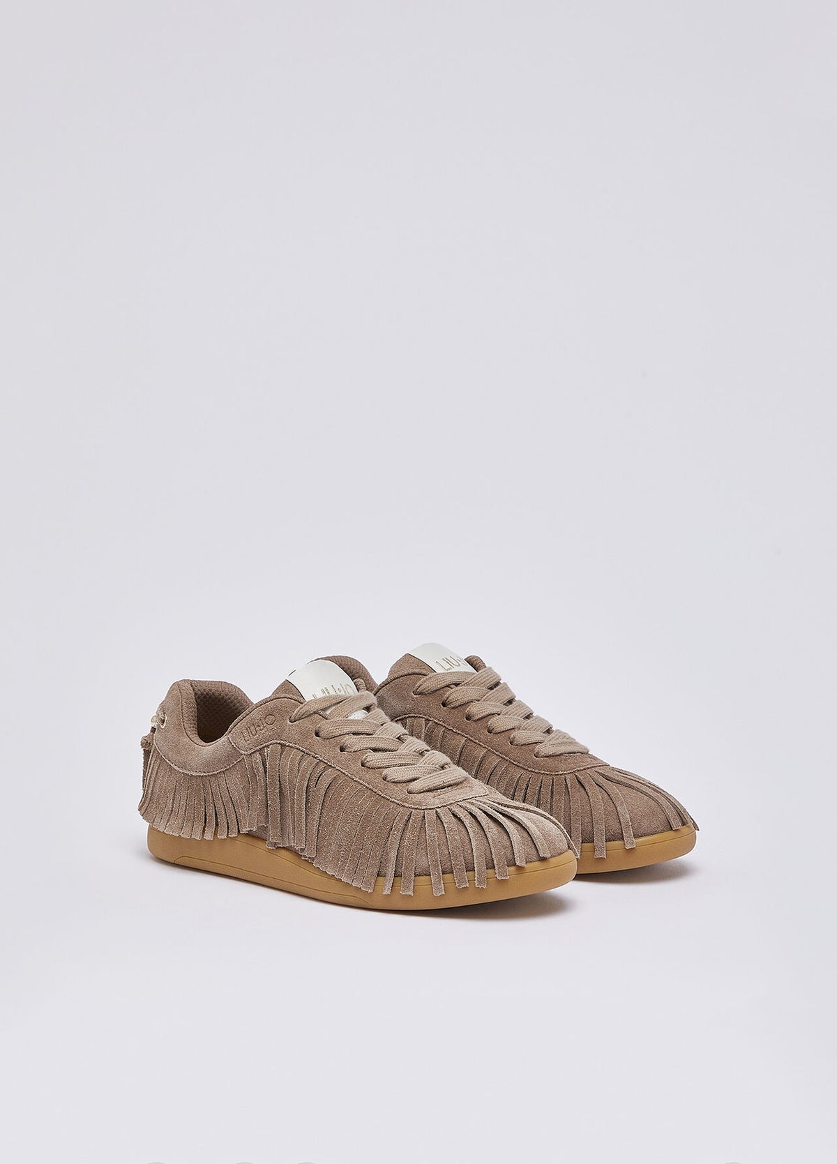 Sneakers in suede con frange