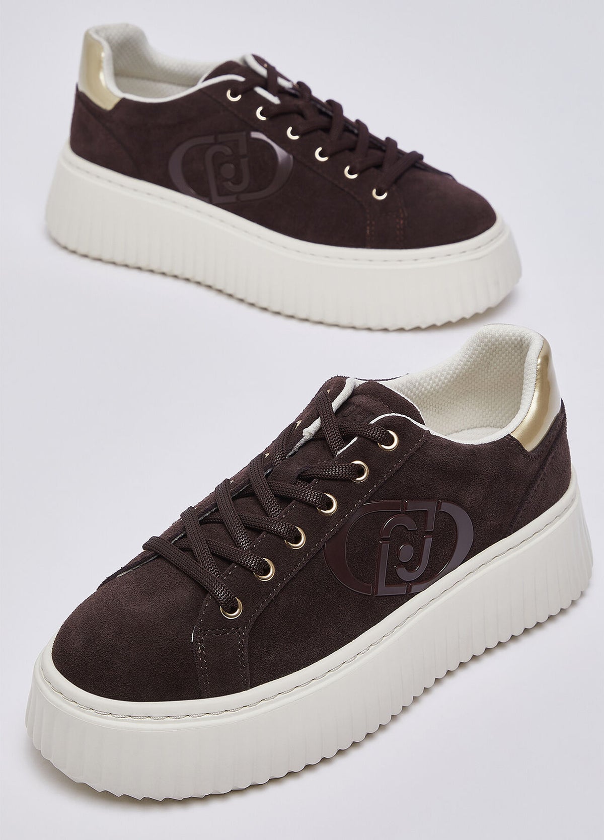 LIU JO Sneakers platform in suede marrone
