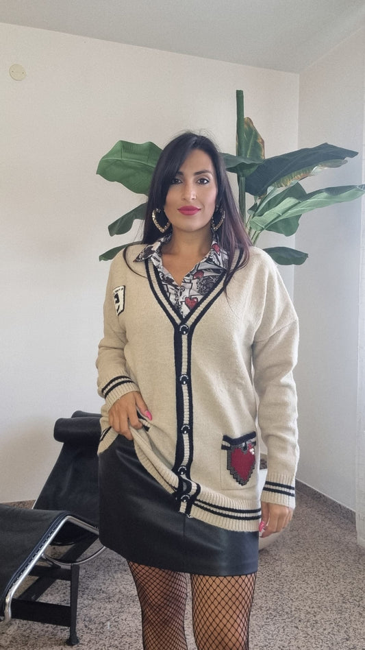 IL THÈ DELLE 5 Maxi cardigan con patch CARDY
