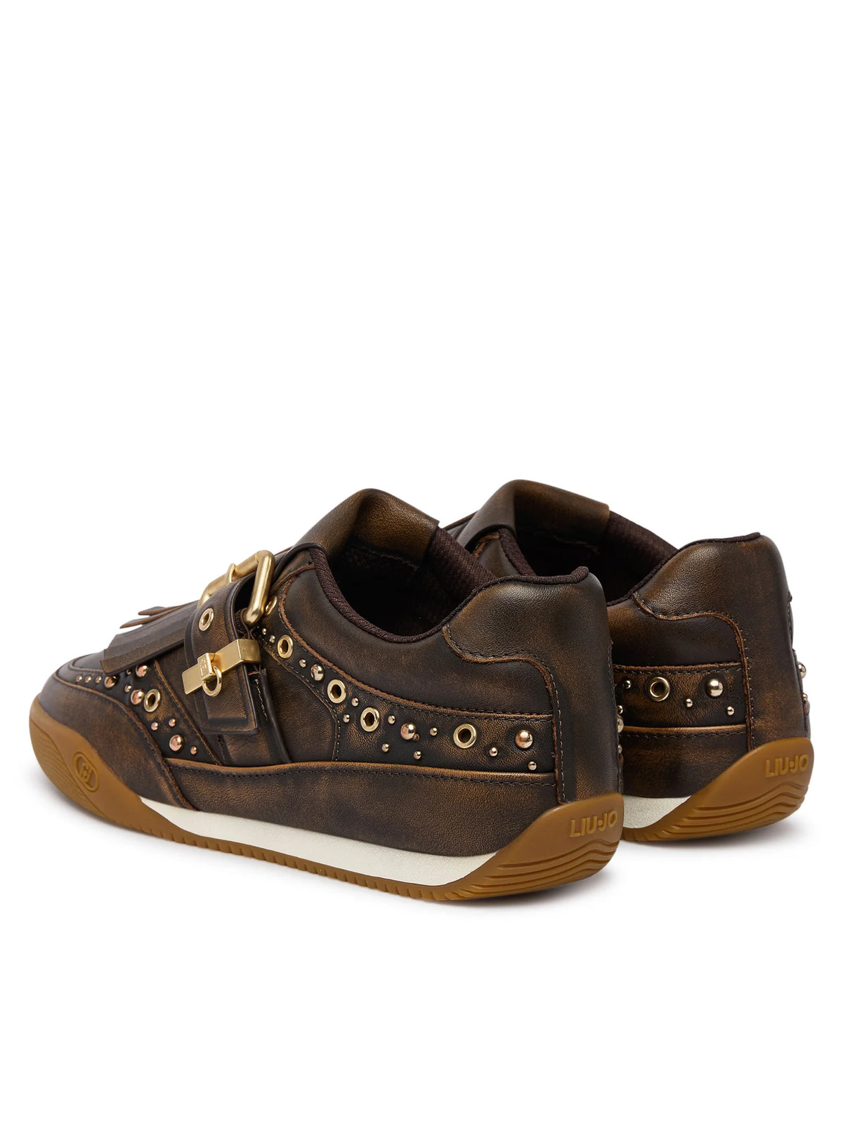LIU JO Scarpe slipon marroni con dettagli oro LEWIS06