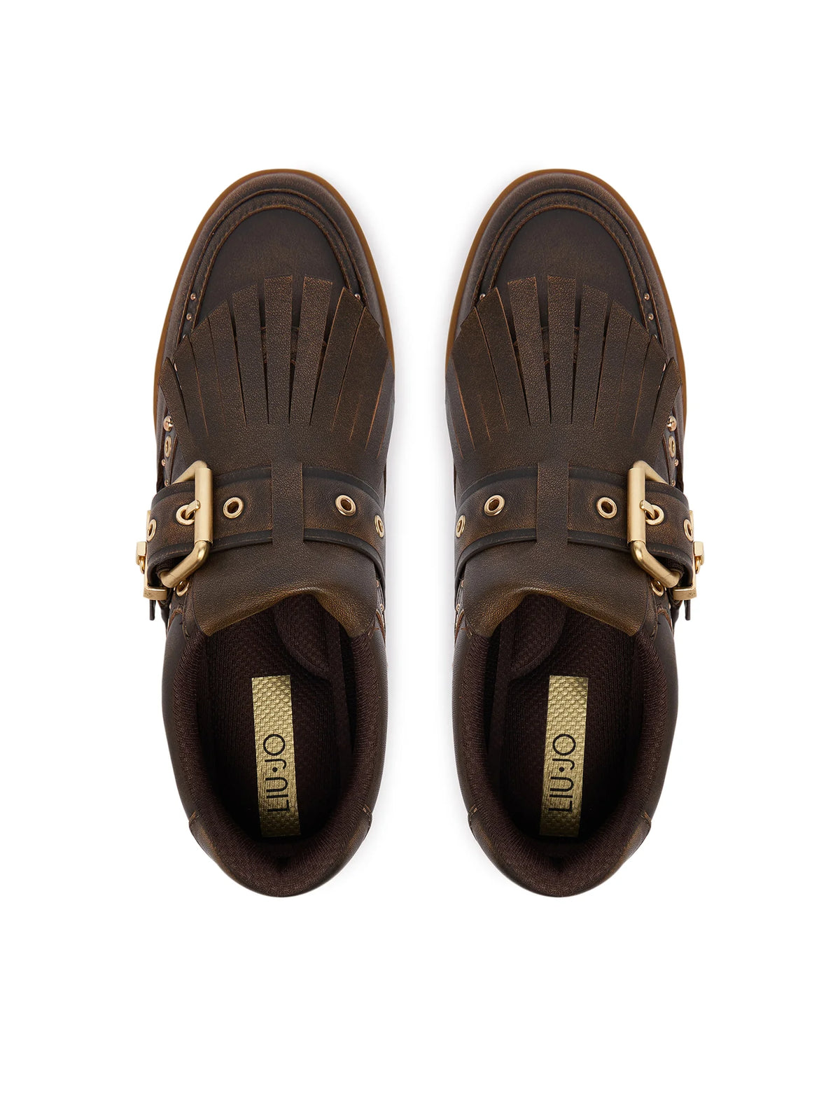 LIU JO Scarpe slipon marroni con dettagli oro LEWIS06