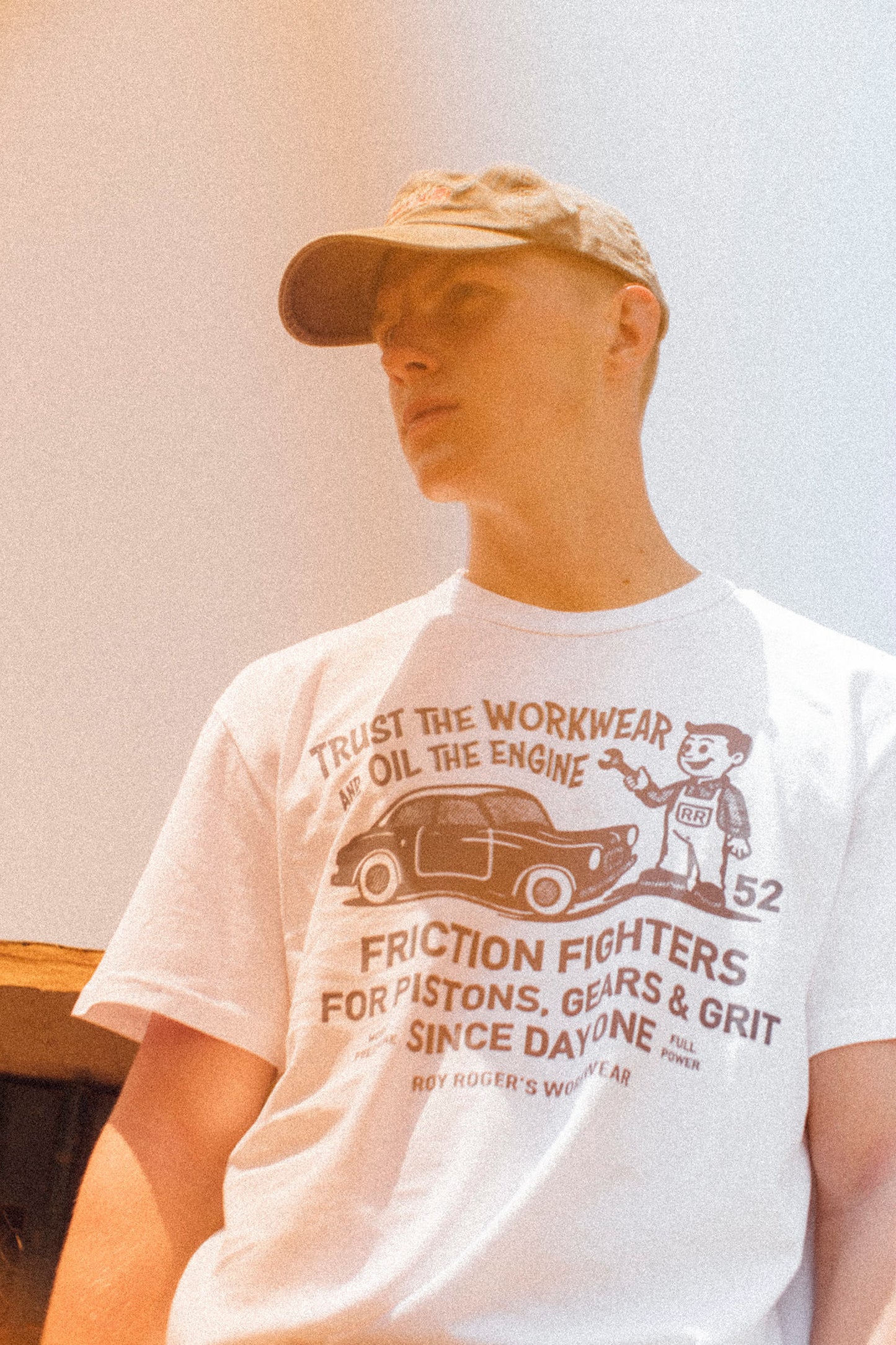 ROY ROGER'S T-Shirt girocollo con stampa frontale TRUST THE WORKWEAR