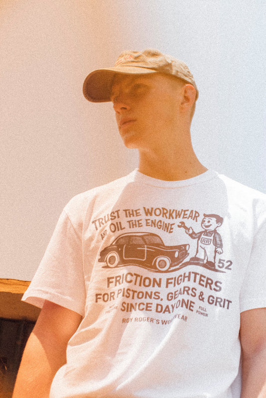 ROY ROGER'S T-Shirt girocollo con stampa frontale TRUST THE WORKWEAR