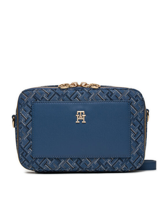 TOMMY HILFIGER Borsa tracolla camera bag loghi blue e celeste