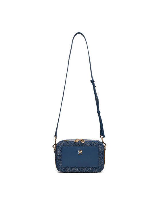 TOMMY HILFIGER Borsa tracolla camera bag loghi blue e celeste