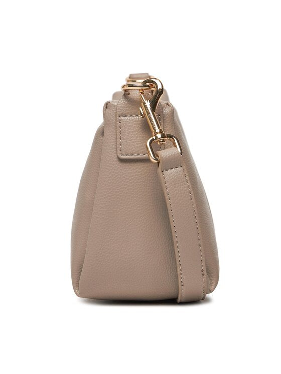 TOMMY HILFIGER Borsa a tracolla con fibbia oro monogram tortora