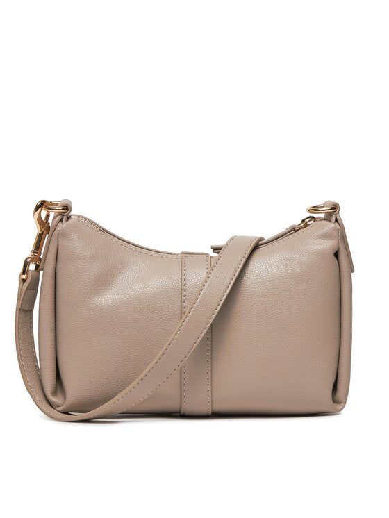 TOMMY HILFIGER Borsa a tracolla con fibbia oro monogram tortora