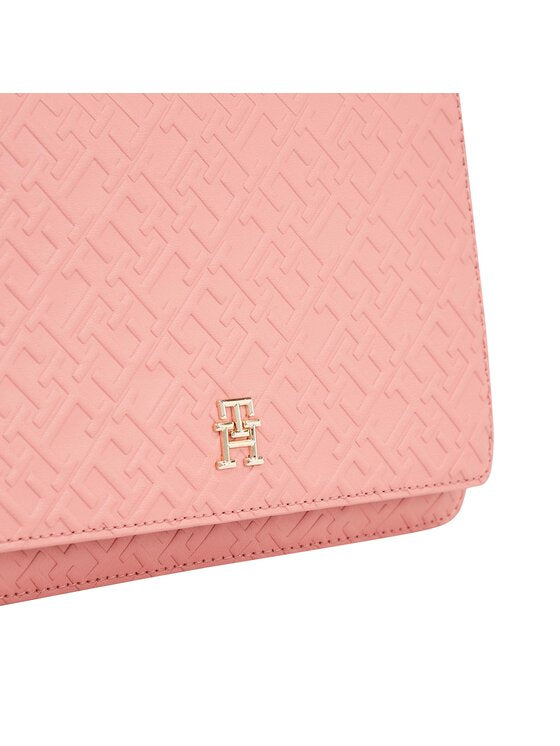 TOMMY HILFIGER Borsa a tracolla con manico a catena e loghi all over
