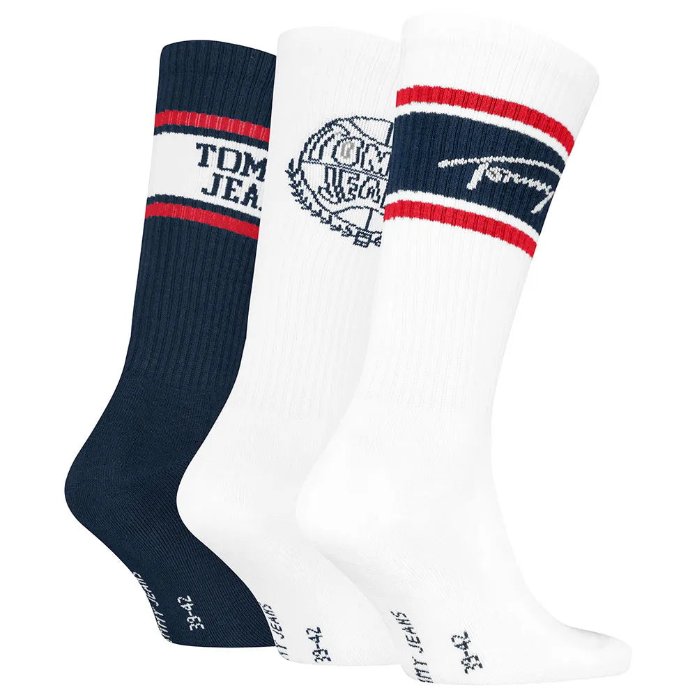 TOMMY HILFIGER Giftbox in cartone 3 paia di calzini in spugna metà polpaccio