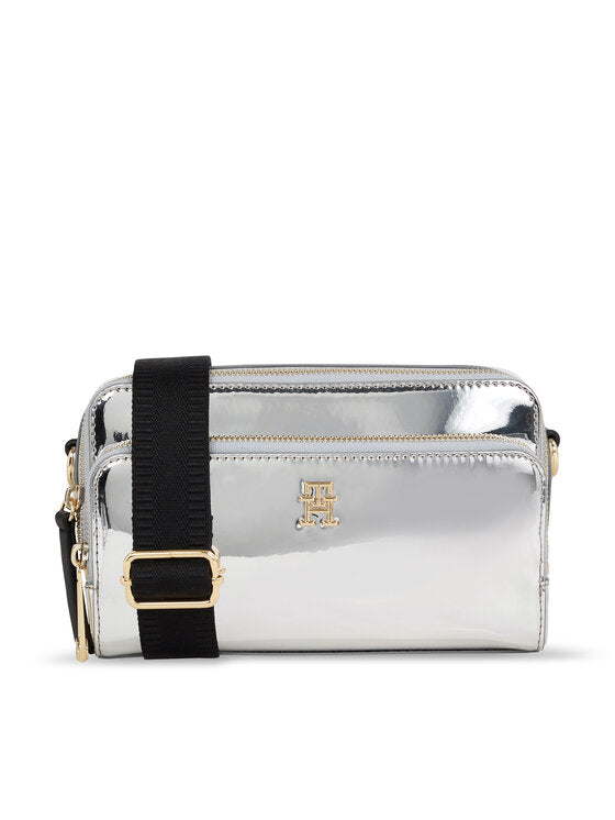 TOMMY HILFIGER Borsa a tracolla argento ICONIC CAMERA BAG METAL