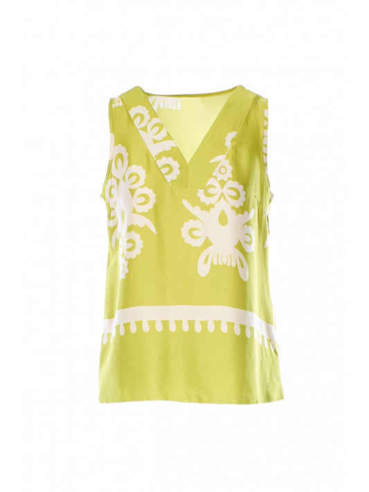 ANONYME DESIGNERS Top scollo a V in fantasia